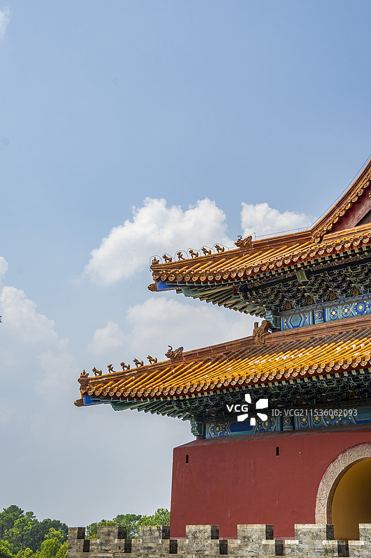 湖北钟祥-最美皇陵-明·显陵-宝城明楼图片素材