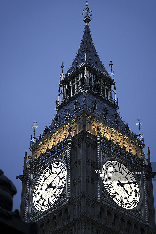 伦敦暮色下的大本钟特写 London Big Ben图片素材