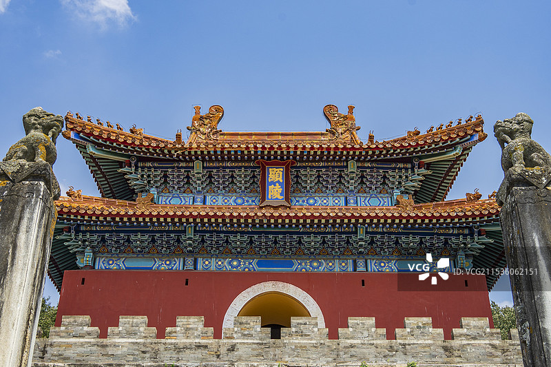 湖北钟祥-最美皇陵-明·显陵-宝城明楼图片素材