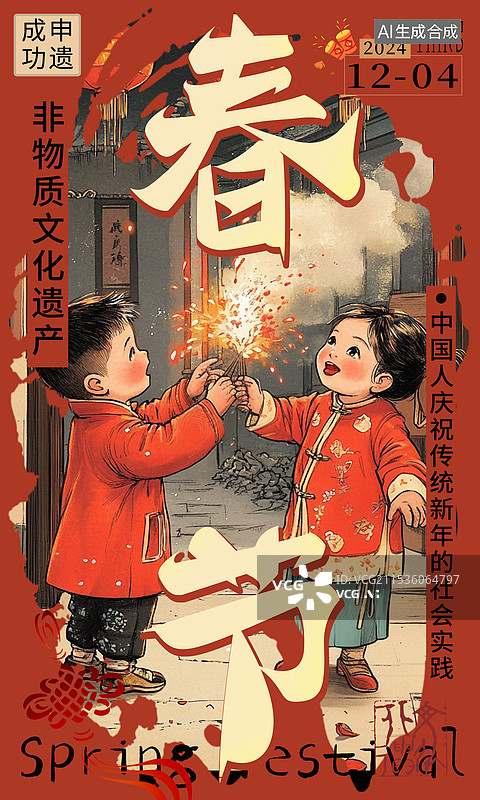 【AI数字艺术】非遗艺术-春节，非物质文化遗产图片素材