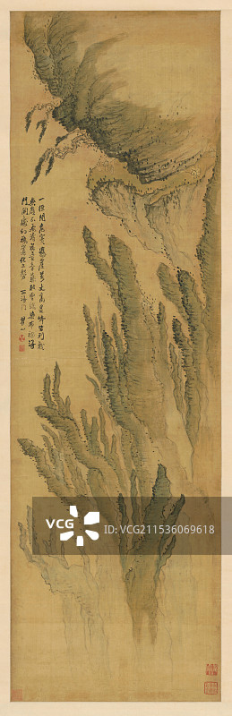 古代绘画，风景，国风，黄山图轴，梅清图片素材