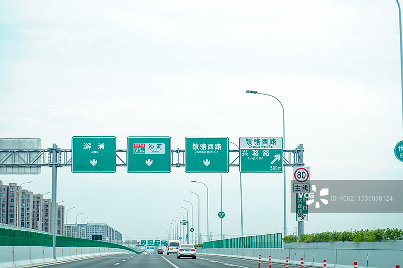 宁波高架桥交通路牌图片素材