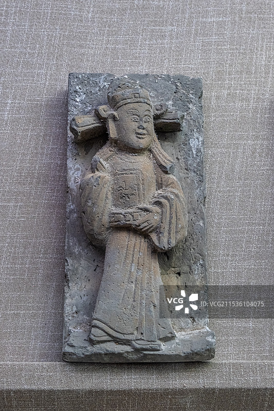 河南周口博物馆戏剧人物砖雕图片素材