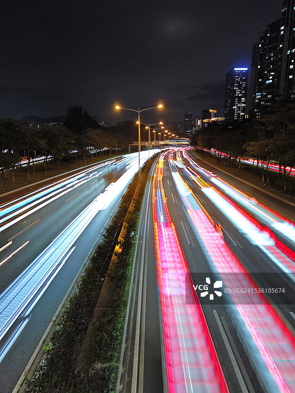 深圳车流延时摄影图片素材