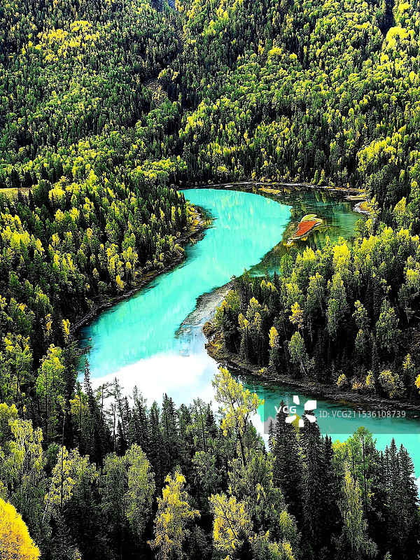 新疆月亮湾图片素材