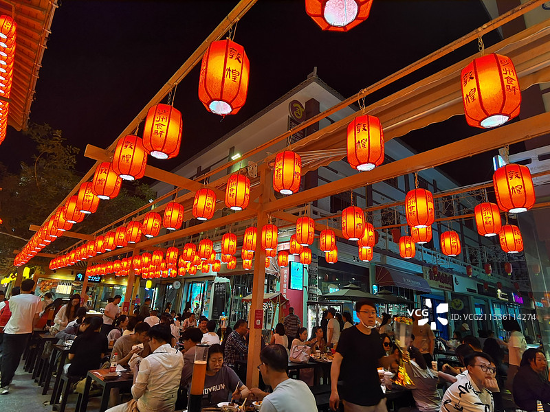 敦煌沙洲夜市图片素材