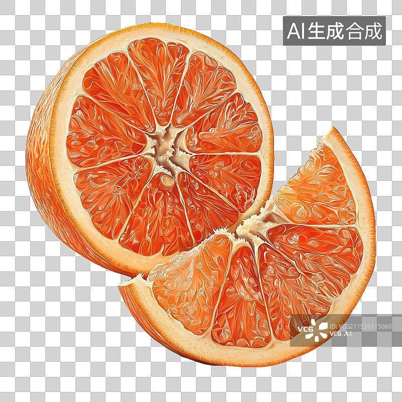 【AI数字艺术】超写实彩铅柑橘免扣图，精准呈现柑橘色泽纹理，质感真实，如静物写生，散发果香，尽显自然艺术之美。图片素材