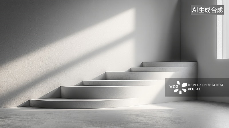 【AI数字艺术】艺术室内建筑楼梯高角度视图图片素材