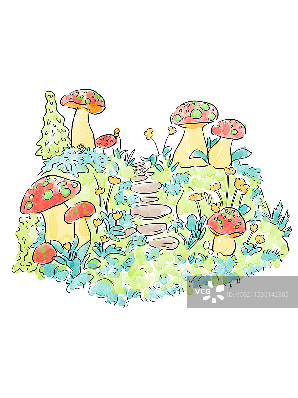 蘑菇群图片素材