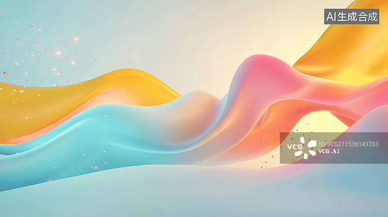 【AI数字艺术】闪亮彩色多巴胺流动液体抽象背景图片素材