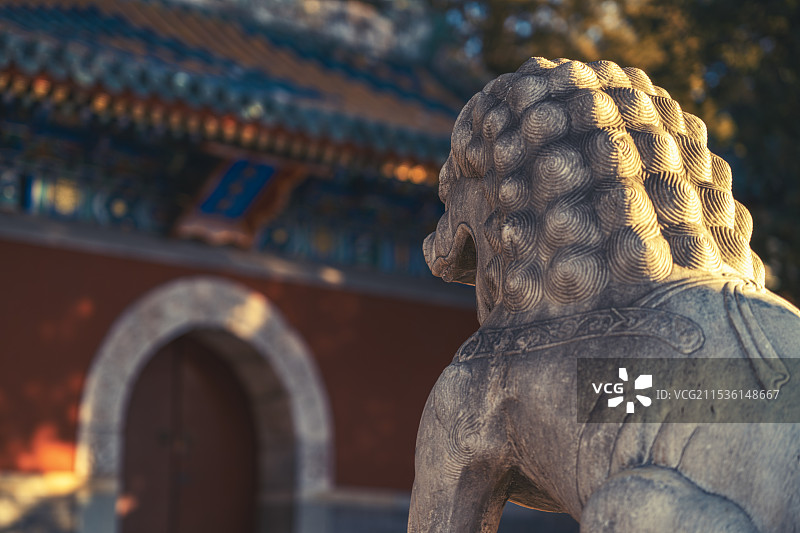 北京北海公园永安寺石狮子图片素材