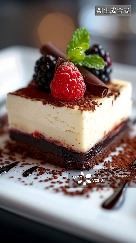 【AI数字艺术】美味的巧克力蛋糕图片素材