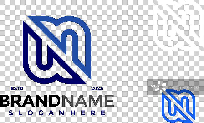 字母“N”的单色徽标设计符号图标图片素材