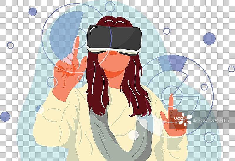 未来数字科技中的虚拟女性图片素材