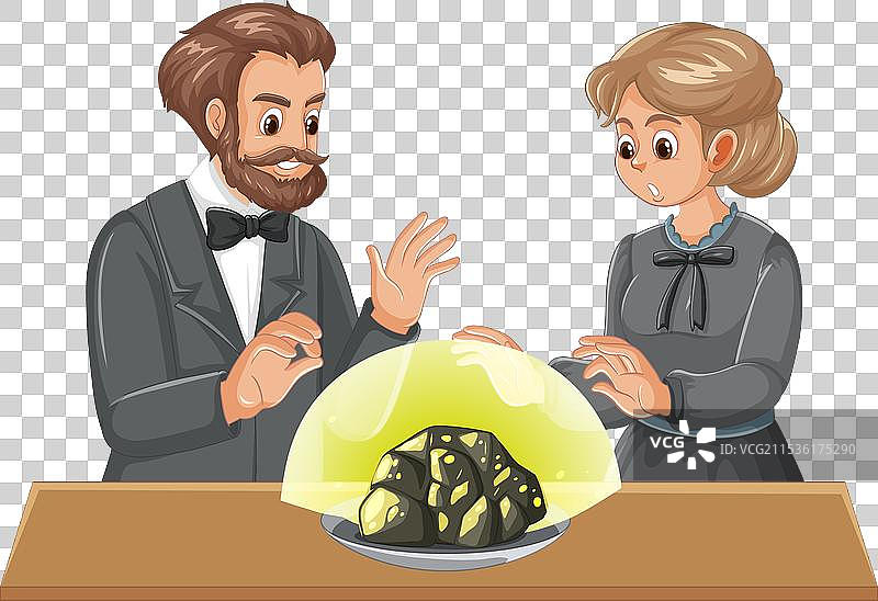 玛丽·居里和皮埃尔·居里，铀的创始人图片素材