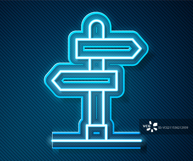 发光的霓虹线条道路交通标志指示牌图标图片素材