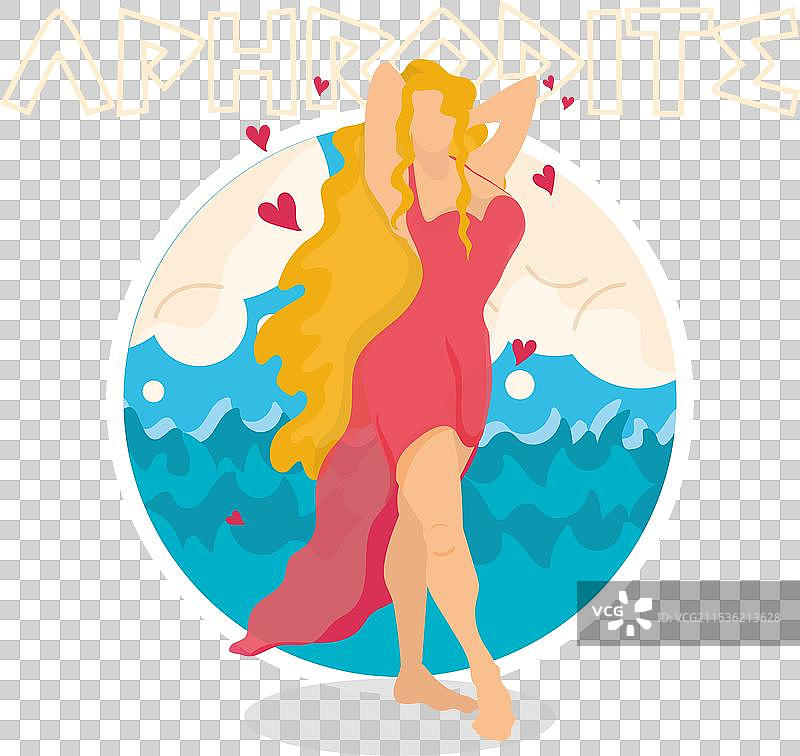 孤立的可爱希腊女神阿佛洛狄忒，象征美丽图片素材