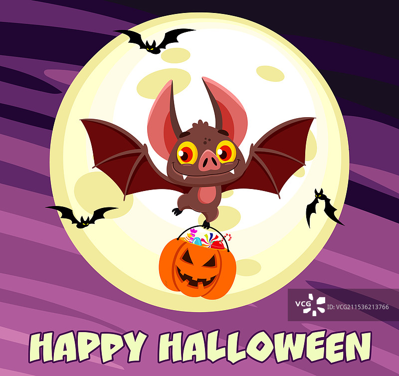 微笑的吸血蝙蝠卡通角色图片素材