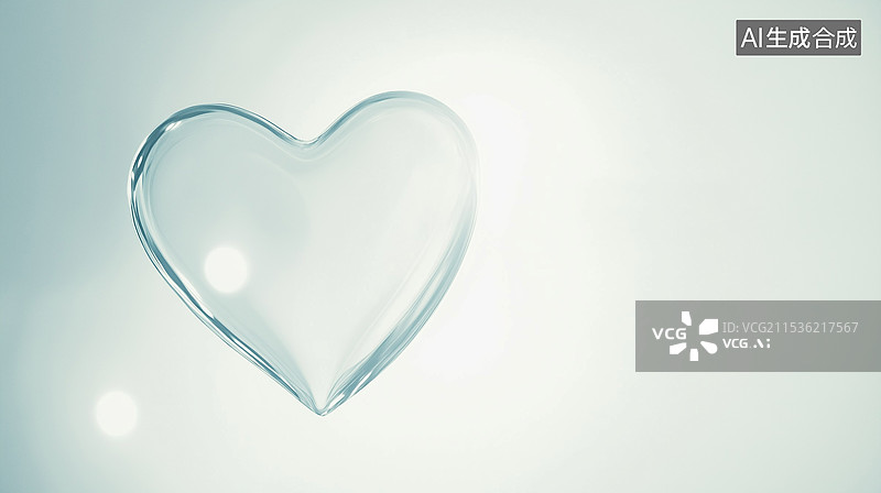 【AI数字艺术】一个心形器官捐赠符号的特写，其边缘采用柔和聚焦，以强调位于洁白无瑕背景上的中心图标。这种简洁而极简的图片素材