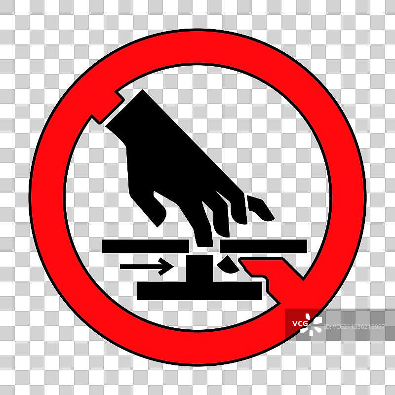 手部受伤风险的安全警告标志图片素材