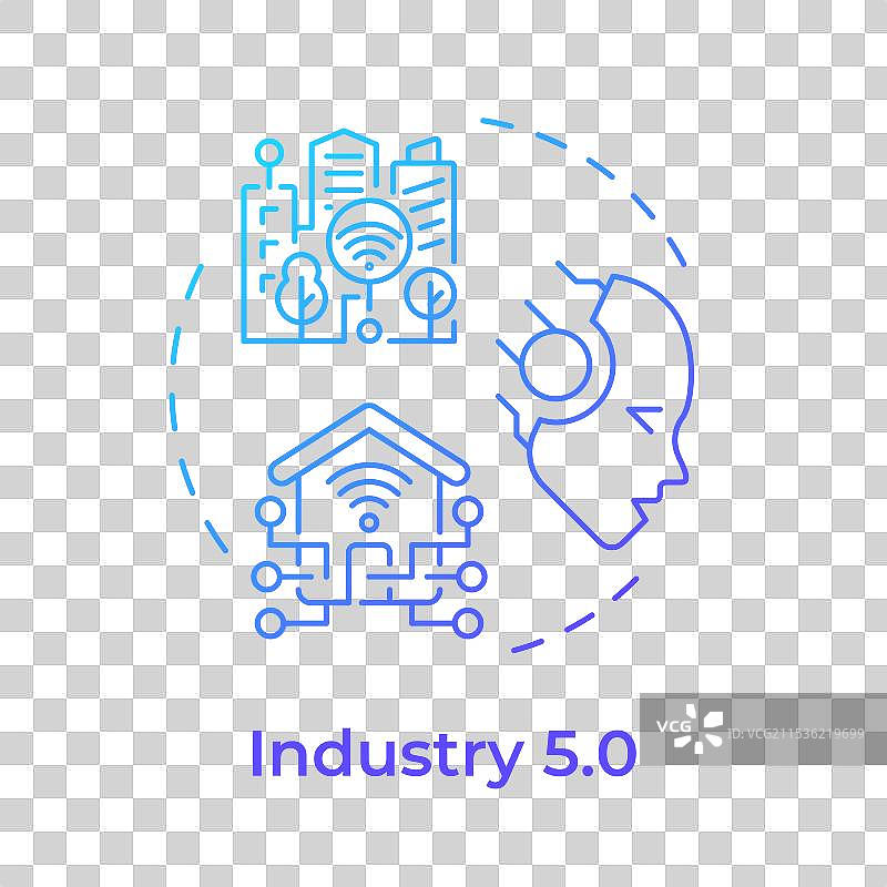 工业 50 蓝色渐变概念图标图片素材