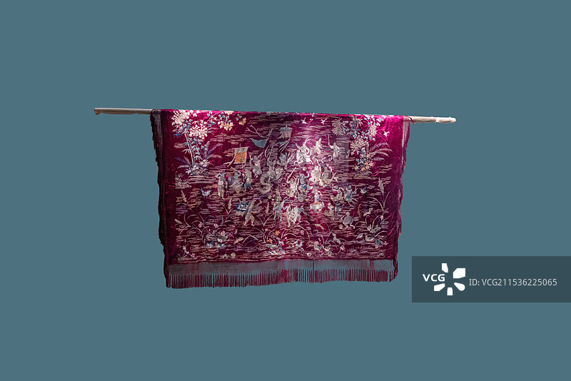 美术工艺，广式刺绣，八仙闹东海图挂帐图片素材