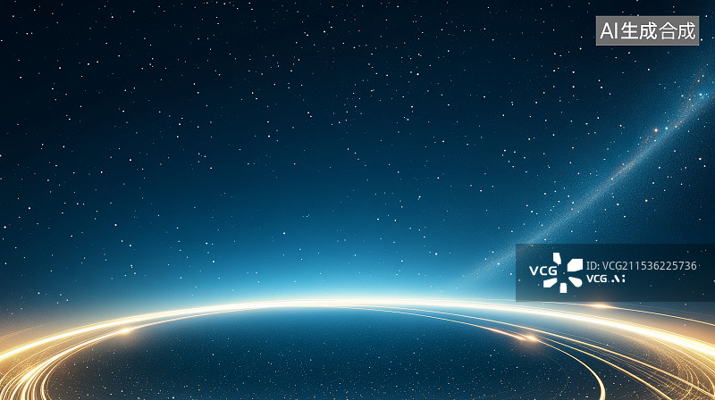 【AI数字艺术】蓝色背景星空科技背景图片素材