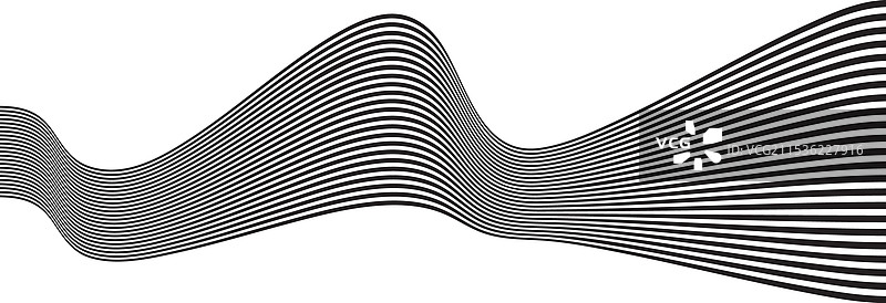 黑白波浪线条形成动态效果图片素材