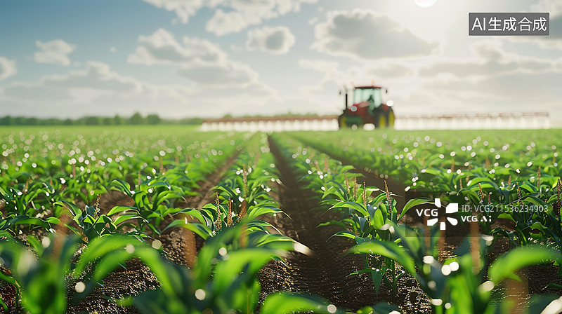 【AI数字艺术】现代化农业喷灌施肥杀虫技术图片素材