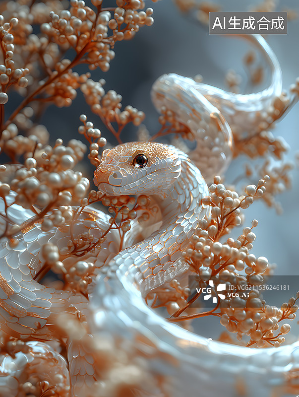 【AI数字艺术】蛇年春节图片，蛇图片素材