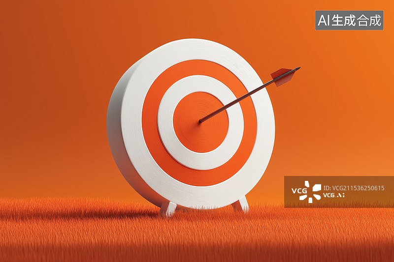【AI数字艺术】一支箭正中靶心图片素材