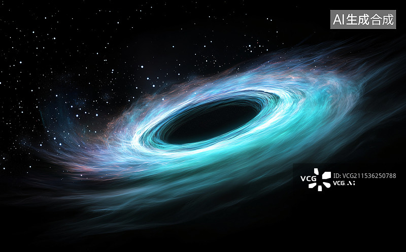 【AI数字艺术】抽象蓝色旋涡，融合商业与黑洞元素，创造出未来感与动感的背景。图片素材