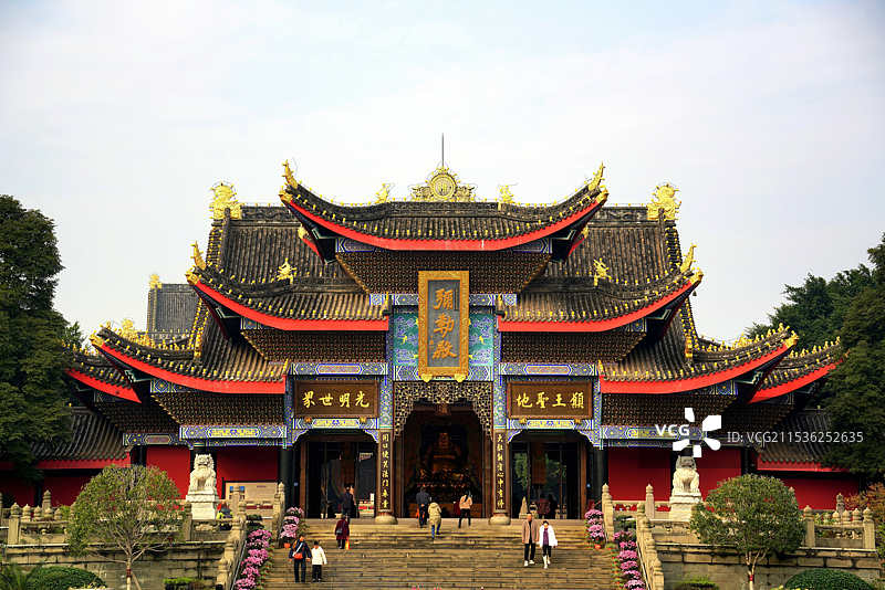 亚洲最大的十方丛林之一的四川峨眉山大佛禅院初冬风貌图片素材