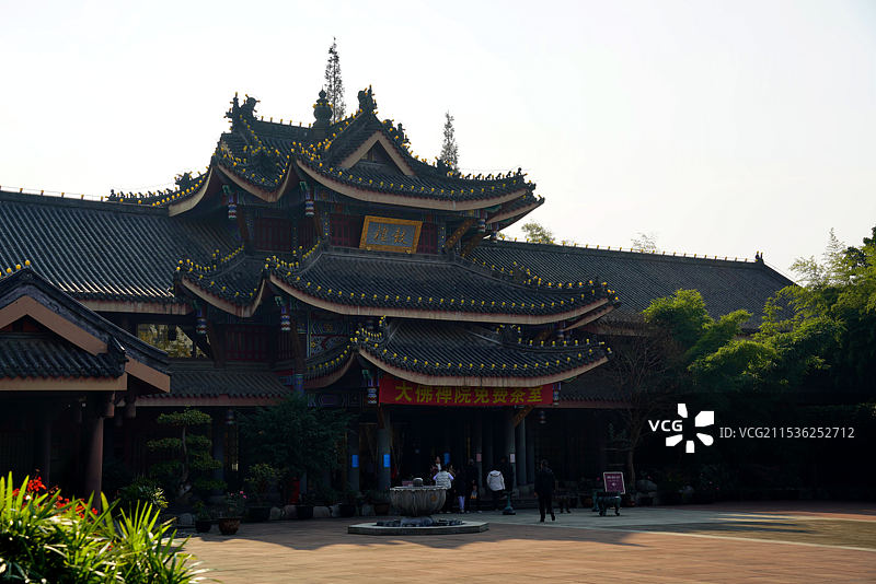 亚洲最大的十方丛林之一的四川峨眉山大佛禅院初冬风貌图片素材