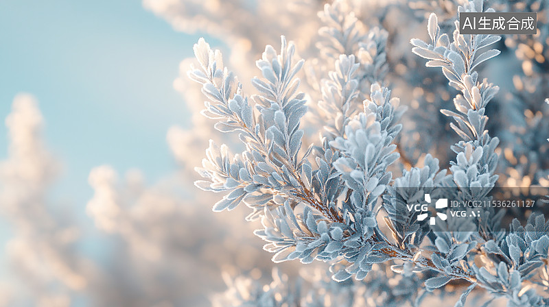 【AI数字艺术】欧洲落叶松树枝特写，自然森林背景图片素材