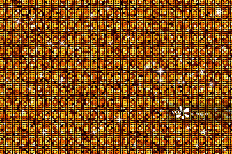 金色闪亮的背景，点缀着圆形亮片图片素材