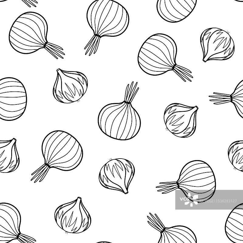 黑白蔬菜无缝图案图片素材