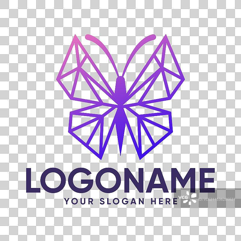 数字蝴蝶标志设计图片素材