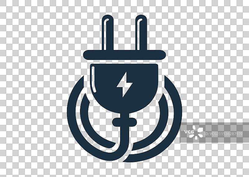 黑白电插头剪影图片素材