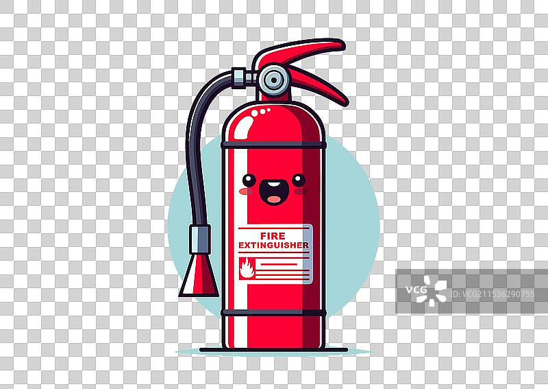 红色卡通灭火器图片素材