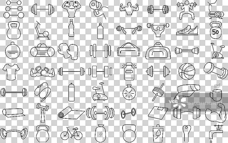 健身房健身和锻炼器材图片素材