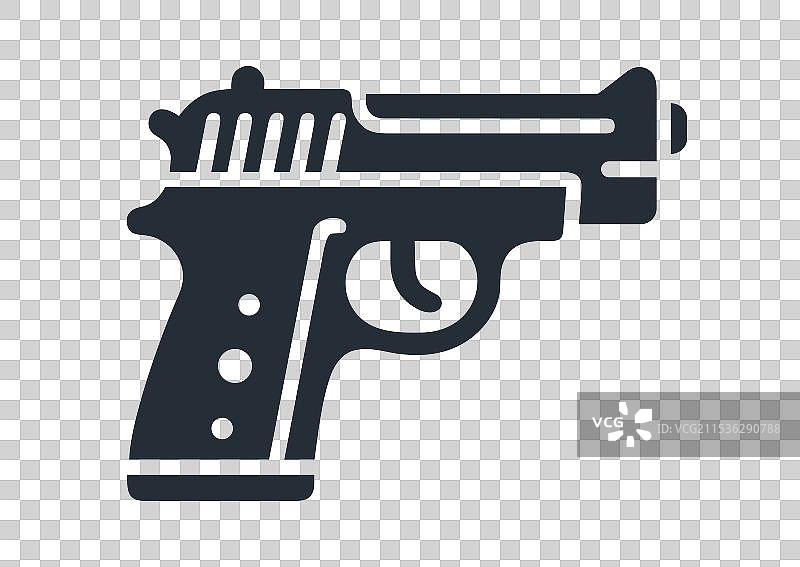黑白手枪轮廓图片素材