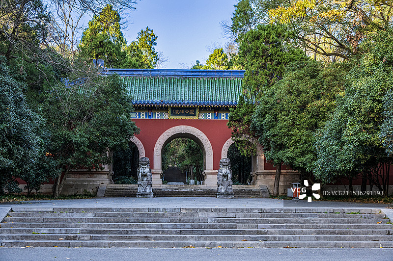 南京灵谷景区红山门“灵谷胜境”图片素材