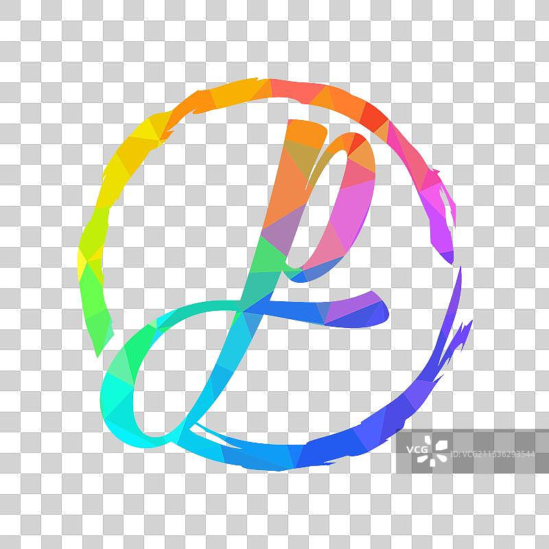 手绘低多边形字母P的刷子效果图片素材