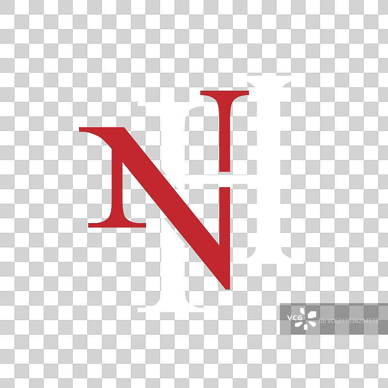 字母n和h是重叠组合的。图片素材