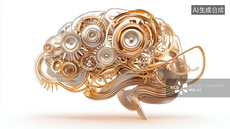 【AI数字艺术】精密大脑运作图片素材