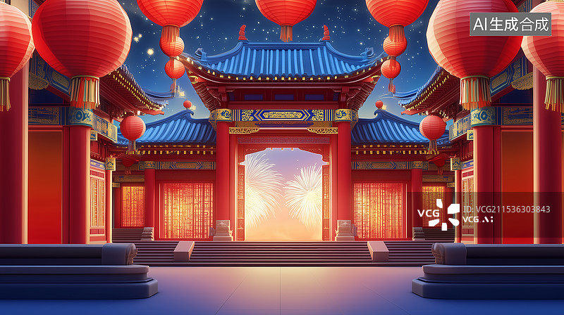 【AI数字艺术】3d主中国传统风格建筑图片素材