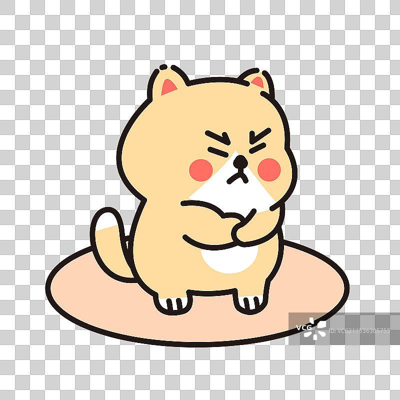 抱臂生气的卡通猫咪免扣元素图片素材