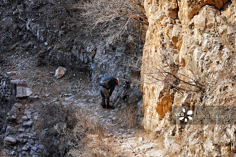 北京门头沟珍珠湖户外徒步图片素材
