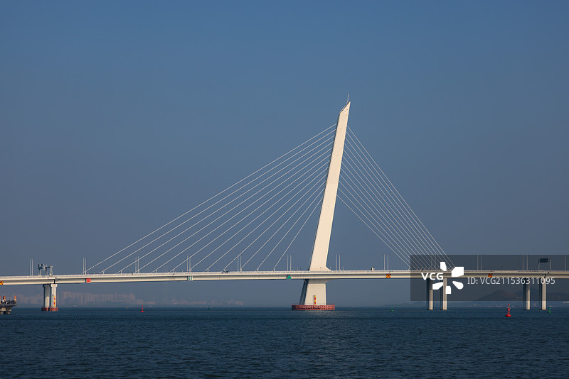 静谧如画的深圳湾大桥图片素材